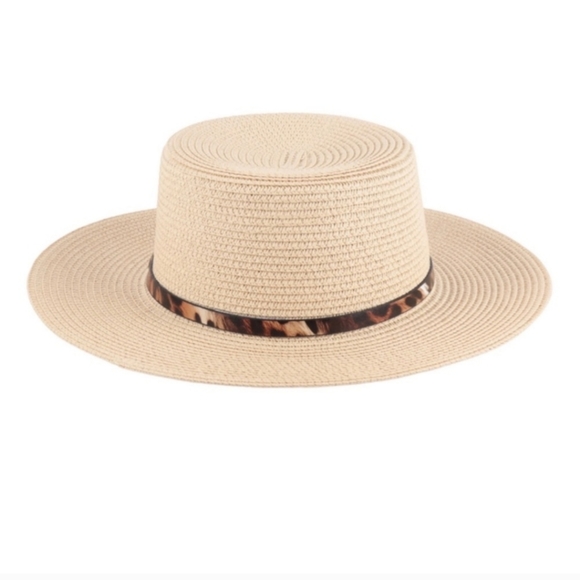 Panama brim hat with leopard strap - Picture 5 of 9